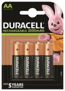  Tlthet elem, AA ceruza, 4x2500 mAh, DURACELL