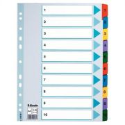  Regiszter, karton, A4, 1-10, ESSELTE 
