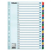  Regiszter, karton, A4, 1-20, ESSELTE 