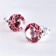  Flbeval, rzsaszn SWAROVSKI kristllyal, 8mm, ART CRYSTELLA