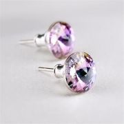  Flbeval, ametiszt lila SWAROVSKI kristllyal, cscsos, 8mm, ART CRYSTELLA