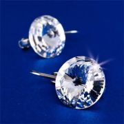  Flbeval, francia kapcsos, natr fehr, SWAROVSKI kristllyal, 12 mm, ART CRYSTELLA
