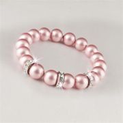  Karkt SWAROVSKI gyngybl, rzsaszn, fehr rondella kristly, ART CRYSTELLA, M
